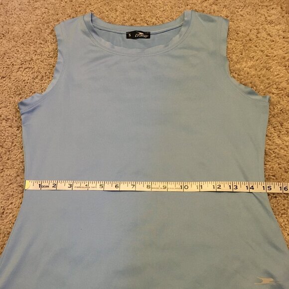 Crane Pale Sky Blue Mesh Hem Workout Tank - Picture 12 of 15